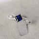 2ct Princess Cut Lab-created Blue Sapphire Engagement Ring 14k White Gold Plated