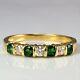 2carat Lab Created Emerald Womens Engagement Band Ring Yellow Gold Plated Silver