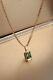 2ct Emerald Cut Simulated Emerald Women's Pendant 14k Yellow Gold Plated Silver