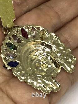 2Ct Gold American Indian Native chief Pendant 14K Yellow Gold Plated