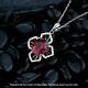 2ct Oval Cut Lab Created Red Garnet Designer Pendant In 14k White Gold Plated