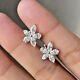 2ct Pear Cut Simulated Diamond Flower Women's Stud Earring 14k White Gold Plated