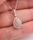 2ct Pear Good Cut Natural Pink Sapphire Halo Pendant In 14k Two-tone Gold Plated