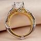 2ct Princess Vvs1 Moissanite 14k White & Yellow Gold Plated Bridal Wedding Ring