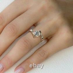 2Ct Round Cut Lab Created Diamond Engagement Ring 14K White Gold Plated Silver