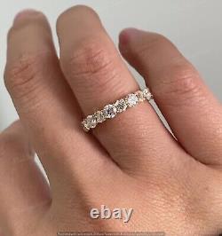 2Ct Round Cut Lab Created Diamond Eternity Wedding Ring 14K Yellow Gold Plated