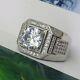 2ct Round Cut Moissanite Engagement Men's Ring In 14k White Gold Plated Silver