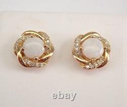 2Ct Round Cut Natural Fire Opal Halo Stud Earrings 14K Yellow Gold Plated Silver