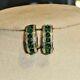 2ct Round Cut Natural Green Emerald Hoop Earrings 14k White Gold Plated Silver