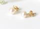 2ct Round Cut Natural Pearl Women's Stud Earrings 14k Yellow Gold Plated Silver