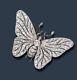 2ct Round Cut Real Moissanite Butterfly Brooch Pin 14k Yellow Gold Silver Plated