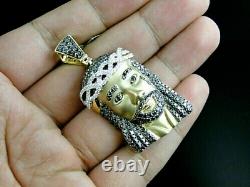 2Ct Round Cut Real Moissanite Jesus Face Charm Pendant 14K In Yellow Gold Plated