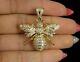 2ct Round Cut Real Moissanite Men's Honey Bee Pendant 14k Yellow Gold Plated 18