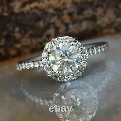 2Ct Round Cut Simulated Diamond Solitaire Engagement Ring 14k White Gold Plated
