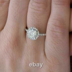 2Ct Round Cut Simulated Diamond Solitaire Engagement Ring 14k White Gold Plated