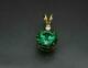 2ct Round Cut Simulated Green Emerald Solitaire Pendant 14k Yellow Gold Plated