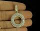 2ct Round Cut Simulated Moissanite O Letter Pendant 14k Yellow Gold Plated