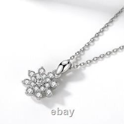 2Ct Round Cut Simulated Moissanite Snowflake Pendant 14K White Gold Plated