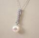2ct Round Cut Simulated Pearl & Diamond Pretty Pendant In 14k White Gold Plated
