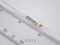2Ct Round Cut Simulated Pearl & Diamond Pretty Pendant In 14K White Gold Plated