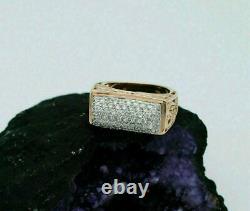 2Ct Round Cut VVS1 Diamond Men's Pave Engagement Ring 14k Rose Gold Plated