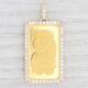 2ct Round Real Moissanite Fortuna Swiss Gold Bar Pendant 14k Yellow Gold Plated