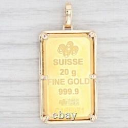 2Ct Round Real Moissanite Fortuna Swiss Gold Bar Pendant 14k Yellow Gold Plated
