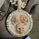 2ct Round Real Moissanite Skull Rapper Pendant 14k Rose Gold Plated Silver