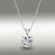 2ct Round Real Moissanite Solitaire Pendant Chain 14k White Gold Silver Plated