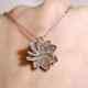 2ct Round Real Moissanite Women's Flower Pendant 14k Rose Gold Plated Free Chain