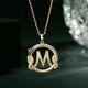 2ct Round Simulated Diamond Initial M Snake Pendant 925 Sterling Silver Pendant