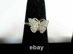 2Ct Round Simulated Moissanite Butterfly Engagement Ring 14K Yellow Gold Plated