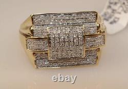 3.00 CT Men Real Moissanite Engagement Pinky Ring 14k Yellow Gold Plated Silver