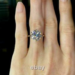 3.00 CT Round Cut Moissanite Solitaire Engagement Ring 14k White Gold Plated