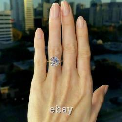 3.00 CT Round Cut Moissanite Solitaire Engagement Ring 14k White Gold Plated