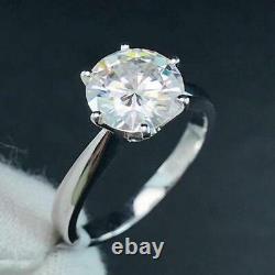 3.00 Ct Round Cut Diamond Solitaire Engagement Ring 14k White Gold Plated