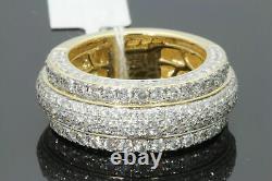 3.00Ct Men's Round Cut Moissanite Wedding Pinky Ring Band 14K Yellow Gold Plated
