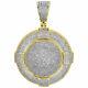 3.25 Ct Moissanite 10k Yellow Gold Plated Domed Medallion Pendant 1.55