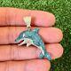 3.30ct Round Simulated Blue Topaz Dolphin Men's Pendant 14kwhite Gold Plated