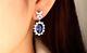 3.50ct Oval Lab-created Sapphire Drop & Dangle Earrings 14k White Gold Plated