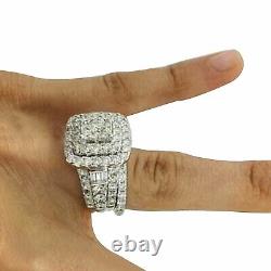 3 CT Round Cut Moissanite Engagement Bridal Set Ring 14K White Gold Plated