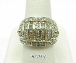 3 Ct Baguette & Round Cut Simulated Diamond Wedding Ring 14K Yellow Gold Plated