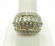 3 Ct Baguette & Round Cut Simulated Diamond Wedding Ring 14k Yellow Gold Plated