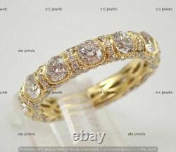 3 Ct Round Cut Moissanite Eternity Wedding Band Ring 14K Yellow Gold Plated