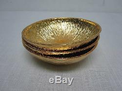 3 Michael Aram Gold Plated Aluminum 4 1/4 Lemonwood Bowls