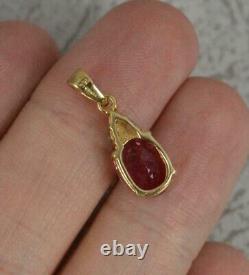3Ct Oval Shape Simulated Sapphire Women's Pendant 14K Yellow Gold Plated Silver