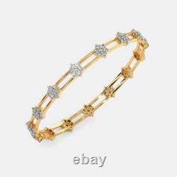 3Ct Round Cut Lab Created Diamond Women's Bangle Bracelet 14K Yellow Gold Plated