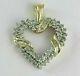 3ct Round Cut Moissanite Heart Pendant 14k Two Tone Gold Plated 18 Free Chain