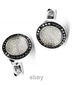 3Ct Round Lab-Created Diamond Men's Engagement Cufflinks 14K White Gold Plated