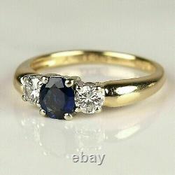 3Ct Round Simulated Sapphire Women's Engagement Ring In 14K Yellow Gold Plated
